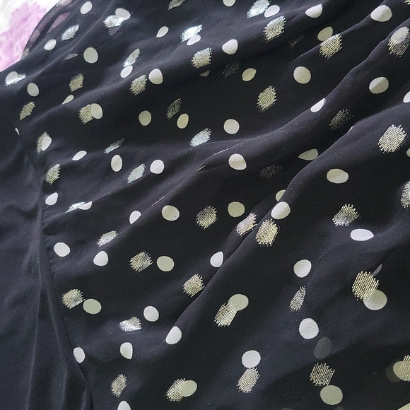 Maurices Silver/White Polka Dot Skirt - Picture 2 of 2